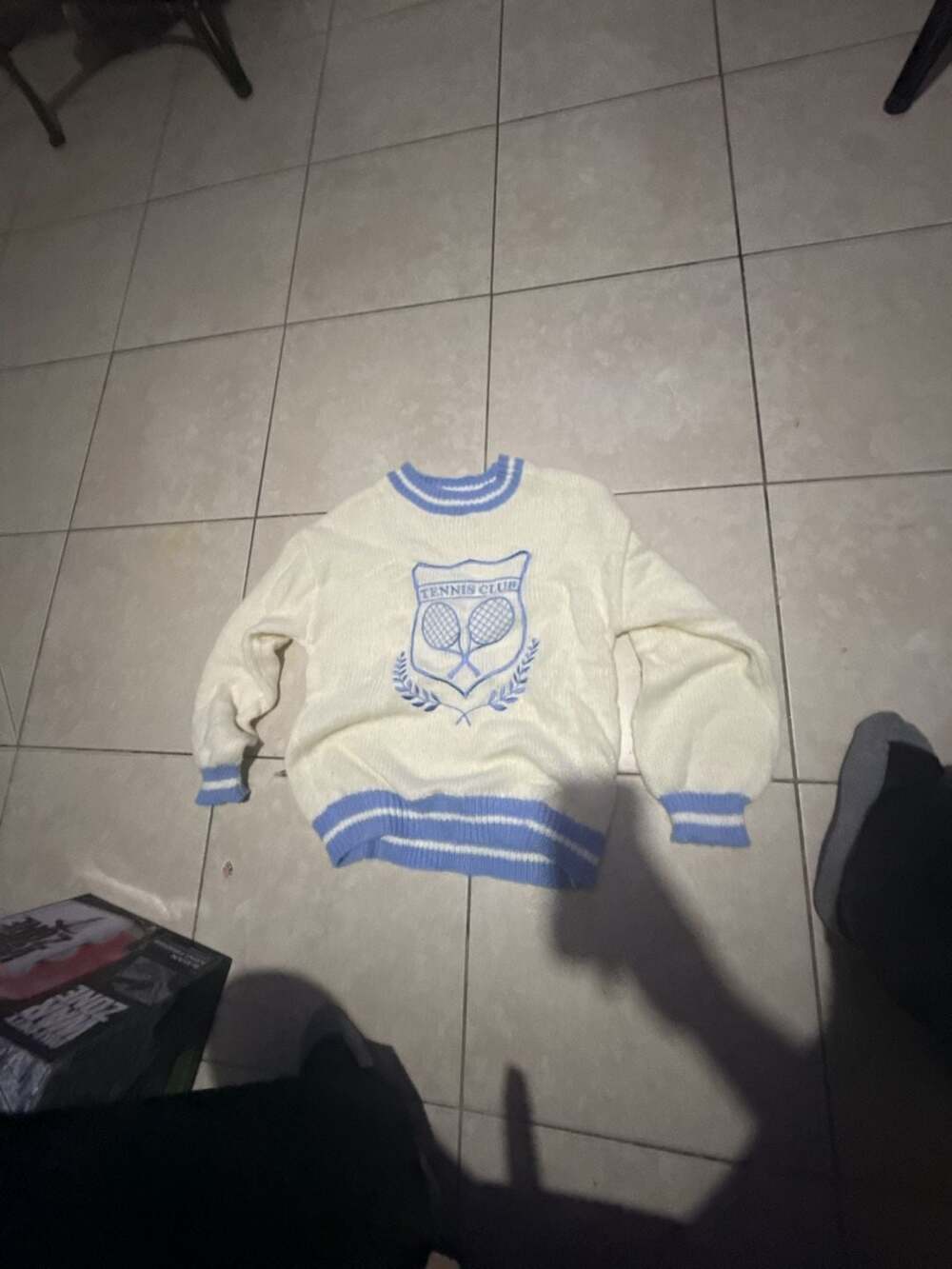 Madden Girl Juniors Tennis Club Graphic Pullover Sweater